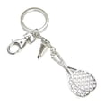 thumbnail image 1 of Clear Crystal Badminton Racquet & Shuttlecock  Keychain Key Ring Hook W/ Clasp, 1 of 1