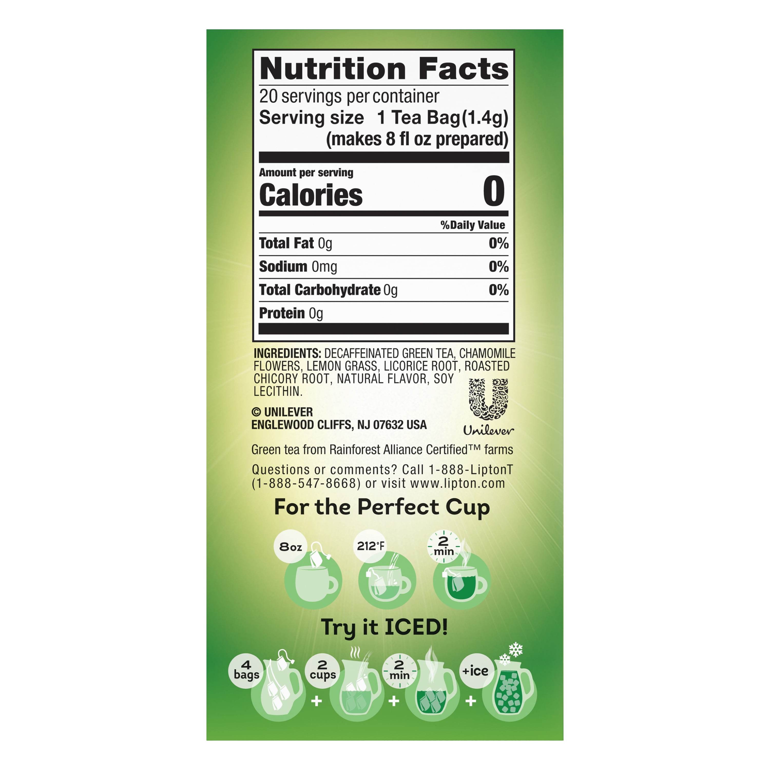 lipton green tea honey lemon price