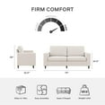 DHP Cooper 3 Seat Sofa, Living Room Furniture, Beige Linen