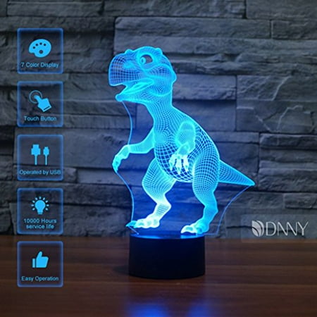 Best Bedroom Lamps dinosaur 3d illusion led night lamp desk lamp 3d optical illusion visualization led night lights table lamp 7 colors 3d illusion lights multicolored usb power for living bed room bar best gift toys ()