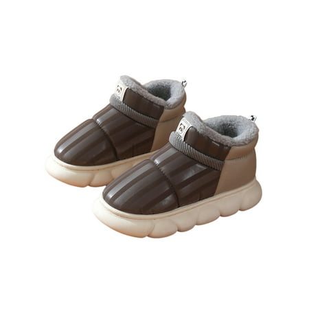 

Frontwalk Womens Warm Shoe Plush Lining Slippers Slip On Home Shoes House Lightweight Slipper Booties Unisex Waterproof Coffee 5.5-6
