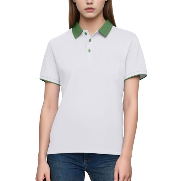 PFRNLF Polo Shirts for Women Cotton Pique,Womens Classic Fit Short Sleeve Dual Tipped Collar Polo Shirt