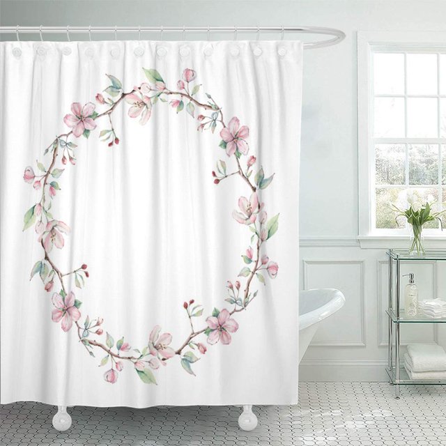 Guirnalda de primavera ABPHQTO de acuarela para bodas cortina de ducha 165x180 cm