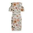thumbnail image 5 of USSUMA Dresses for Women Party Casual Women's Floral Cold Shoulder Party Sexy Bodycon Dress Summer Short Sleeve V Neck Midi Dresses, 5 of 5