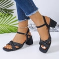 thumbnail image 5 of Bkhluea Women Polka Dot Knotted Ankle Strap Block Heel Sandals Adjustable Buckle Footwear For Party Casual Outdoor Daily Summer, 5 of 7