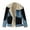 Blue, variant on Mens Shearling Leather Coat Faux Suede Sherpa Lined Patchwork Winter Thicken Warm Lapel Sheepskin Jacket with Pockets