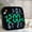 White + Green Light, variant on Large LED Digital Desk Clock with Weather Icon, Temperature Humidity Display, Calendar, Weekday Display, Alarm, USB Powered Rounded Square Electronic Clock
