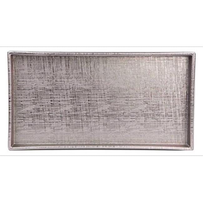 Home Basics Bath Bathroom Vanity Decorative Tray (Metallic Silver
