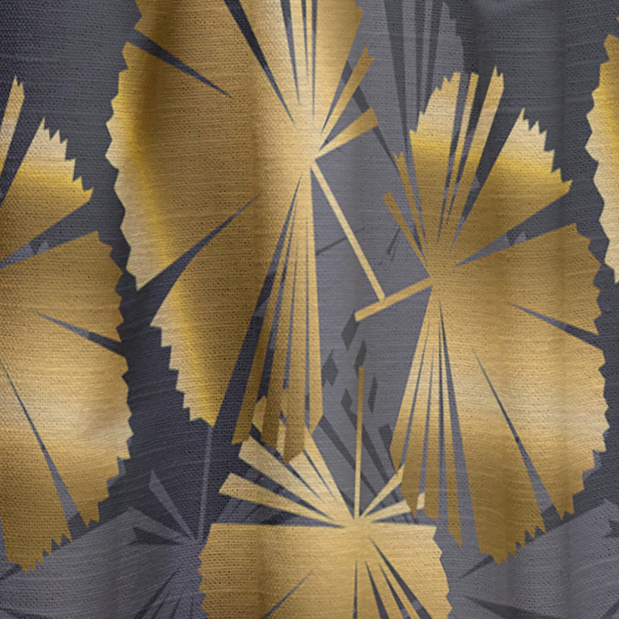 Designart 'Palm Golden Leaves III' Mid-Century Modern Curtain Panel