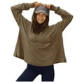 thumbnail image 2 of Fashion Pullover Hoodies for Women Trendy Plus Size Casual SolidLong Sleeve Blouse Pullover Hoodies Sweateshirts, 2 of 6