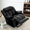 thumbnail image 3 of BALICHUN Large Power Lift Recliner Chair with Massage and Heat for Elderly, Overstuffed Wide Recliners, Breathable Leather with Breathable microporous, USB Ports, 2 Cup Holders (Black), 3 of 11