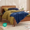 thumbnail image 3 of Bare Home Microplush Fleece Blanket - 300 GSM - Fuzzy Microfleece - Soft & Plush - Kid Size, Dark Blue, 3 of 5