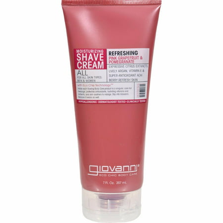 Giovanni Moisturizing Shave Cream All Skin Types Men And Women Refreshing Pink Grapefruit And Pomegranate - 7 Fl