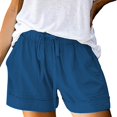 thumbnail image 2 of Tittly Sweatpants Women Lounge Pants Women Linen Shorts For Women Casual Summer Shorts Plus Size High Waisted Loose Fit Drawstring Short Pants With Pockets Shorts for Women Womens Pants Blue L, 2 of 4