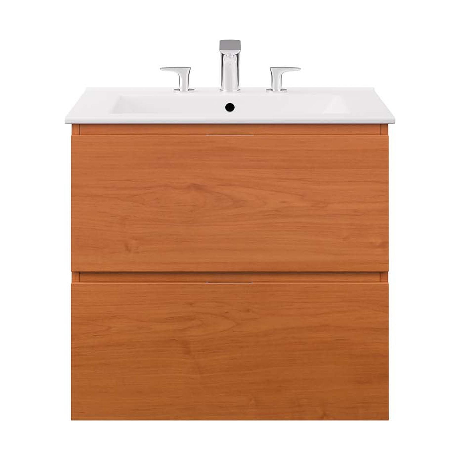 Modway Scenic 24" Wall-Mount Bathroom Vanity in Cherry White