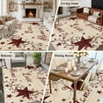 thumbnail image 5 of Area Rug for Living Room, Vintage Country Non-Slip Indoor Large Carpet for Bedroom/Dining Room, Vintage Rustic Texas Stars Plants Branch Washable Low-Profile Rectangle Floor Runner Rugs - 6 x 9 Ft, 5 of 8