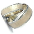 thumbnail image 2 of Pompeii3 14K Gold Matching Two Tone Hammered Wedding Band Set for Men and Women, 2 of 3