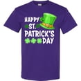 thumbnail image 3 of Inktastic Happy St. Patrick's Day Green Hat and Clovers T-Shirt, 3 of 5