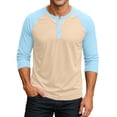 thumbnail image 5 of Men’s Three Quarter Sleeve Sport T-Shirt Baseball Style Casual Cotton Top, 5 of 8