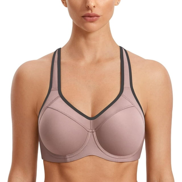 TEMOGU-Women's Full Support High Impact Racerback Lightly Lined Underwire Sports Bra