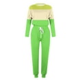 thumbnail image 4 of YUGYXL Womens Fall 2 Piece Lounge Outfit Long Sleeve Tops High Waisted Jogger Pants Set Travel Clothes Tracksuit Green XXXXL, 4 of 5