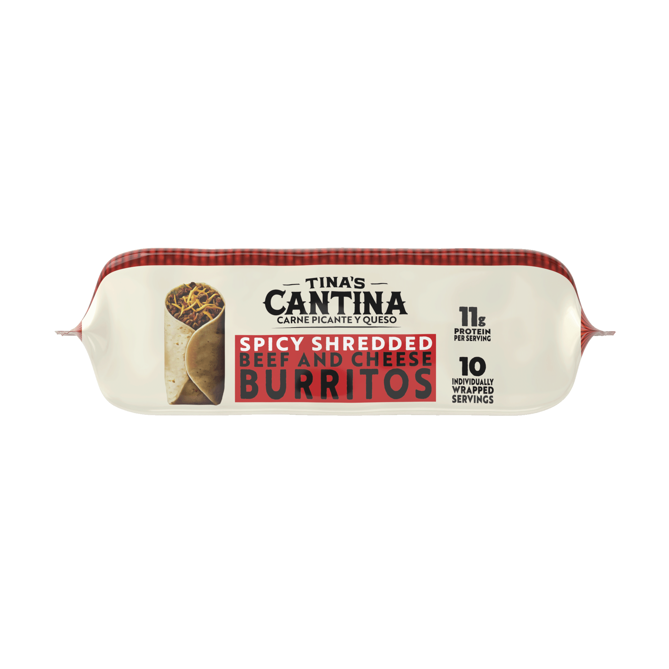 Tina's Cantina Carne Picante y Queso Frozen Value Pack, 40 oz, 10 Count, High Protein