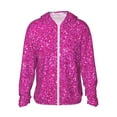 thumbnail image 1 of Fotbe Rose Red Glitter Chaqueta con Protección Solar UPF 50+ para Hombre y Mujer, Camisa con Capucha y Bolsillos-XX-Large, 1 of 7