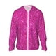 thumbnail image 1 of Fotbe Rose Red Glitter Chaqueta con Protección Solar UPF 50+ para Hombre y Mujer, Camisa con Capucha y Bolsillos-Small, 1 of 7