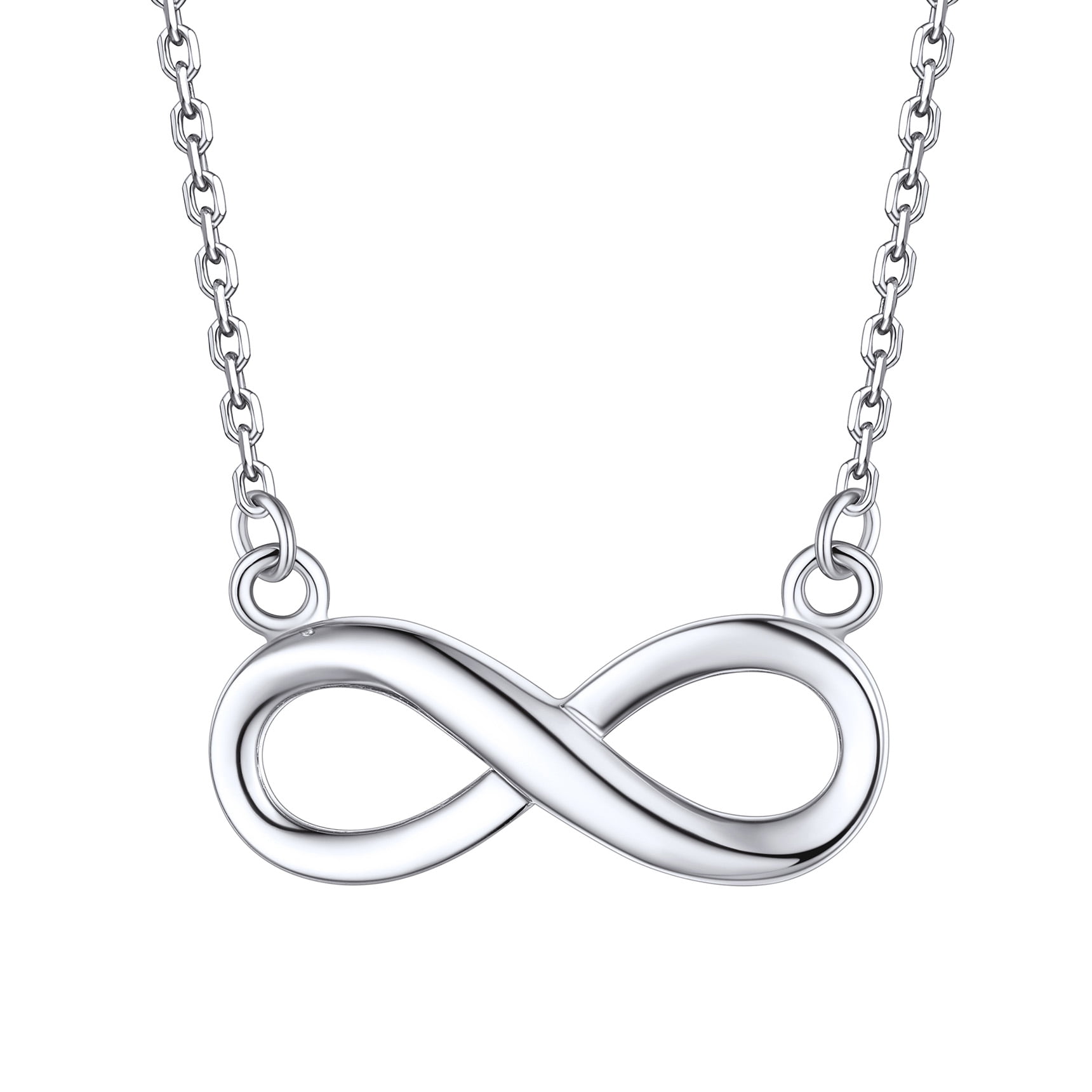 Bestyle Infinity Pendant Necklace Sterling Silver Chain Necklace for