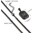 thumbnail image 5 of Men's Initials AZ Necklace, Stainless Steel American Flag Dog Tag Pendant Chain for His Dad, 5 of 5