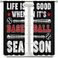 thumbnail image 2 of Retro Sports Themed Curtains,Classic Sports Baseball Fashion Patterns Prints Blackout Rod Pocket Window Treatments Drapes for Boys Girls Teens Bedroom Nursery84x84in, 2 of 6