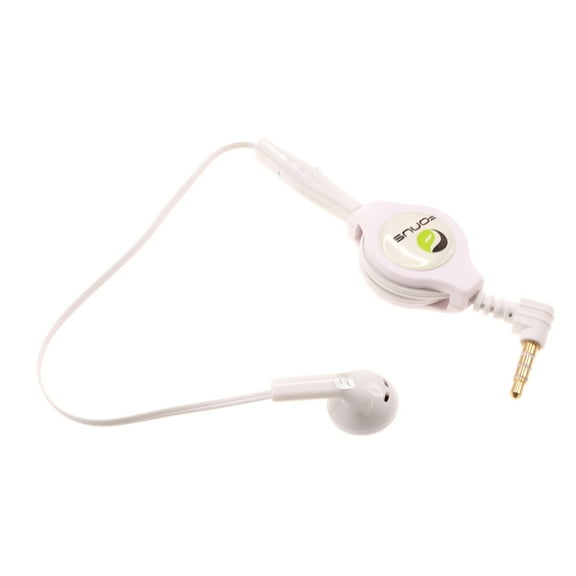 Headphone Retractable Mono Earphone for Google Pixel 5a 5G Phone - 3.5mm w Mic Headset Handsfree Earbud Earpiece Microphone O8L