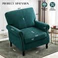 thumbnail image 4 of COOLHUT Modern Accent Chair Armchair, Linen Fabric Upholstered Comfy Single Sofa with Solid Wood Frame for Living Room, Green, 4 of 11