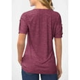 thumbnail image 3 of Sherrylily Women Summer Pleated Button Short Sleeve T-Shirt V-Neck Casual Tops, 3 of 4