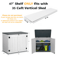 thumbnail image 3 of EHHLY 35 Cuft Outdoor Storage Shed Shelf(2 Shelves ONLY, No Cabinet), Outdoor Storage Cabinet Shelves for 4x2.5 Ft Storage Shed, Horizontal Resin Storage Shed Accessories, 3 of 5