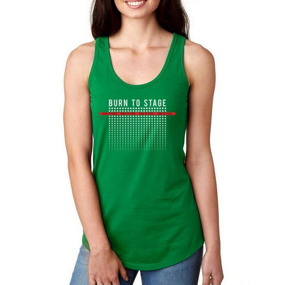 Burn To Stage Silver Dots Racerback Tank Women -Image by Shutterstock, Female XX-Large