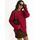 thumbnail image 5 of Suéteres de Cuello Redondo de Punto Extragrandes para Mujer Rojo M, 5 of 9