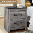 thumbnail image 6 of Signature Design by Ashley Contemporary Bronyan 2 Drawer Nightstand, Dark Gray, 6 of 9