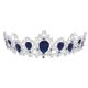 thumbnail image 5 of Tiara plateada TUNC con zafiro accesorios para la cabeza de diamantes de imitación cristal azul oscuro, 5 of 5