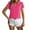 Hot Pink, variant on Lovskoo Summer Tops for Women 2024 Ruffle Short Sleeve Solid Color Trendy Comfortable Breathable V-Neck Blouses Shirt Tops White