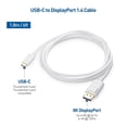 thumbnail image 2 of Cable Matters USB C to DisplayPort 1.4 Cable (USB-C to DisplayPort Cable, USB C to DP Cable) Supporting 8K 60Hz in White 6 ft - Thunderbolt 3 Port Compatible with MacBook Pro, Dell XPS 13 and More, 2 of 8