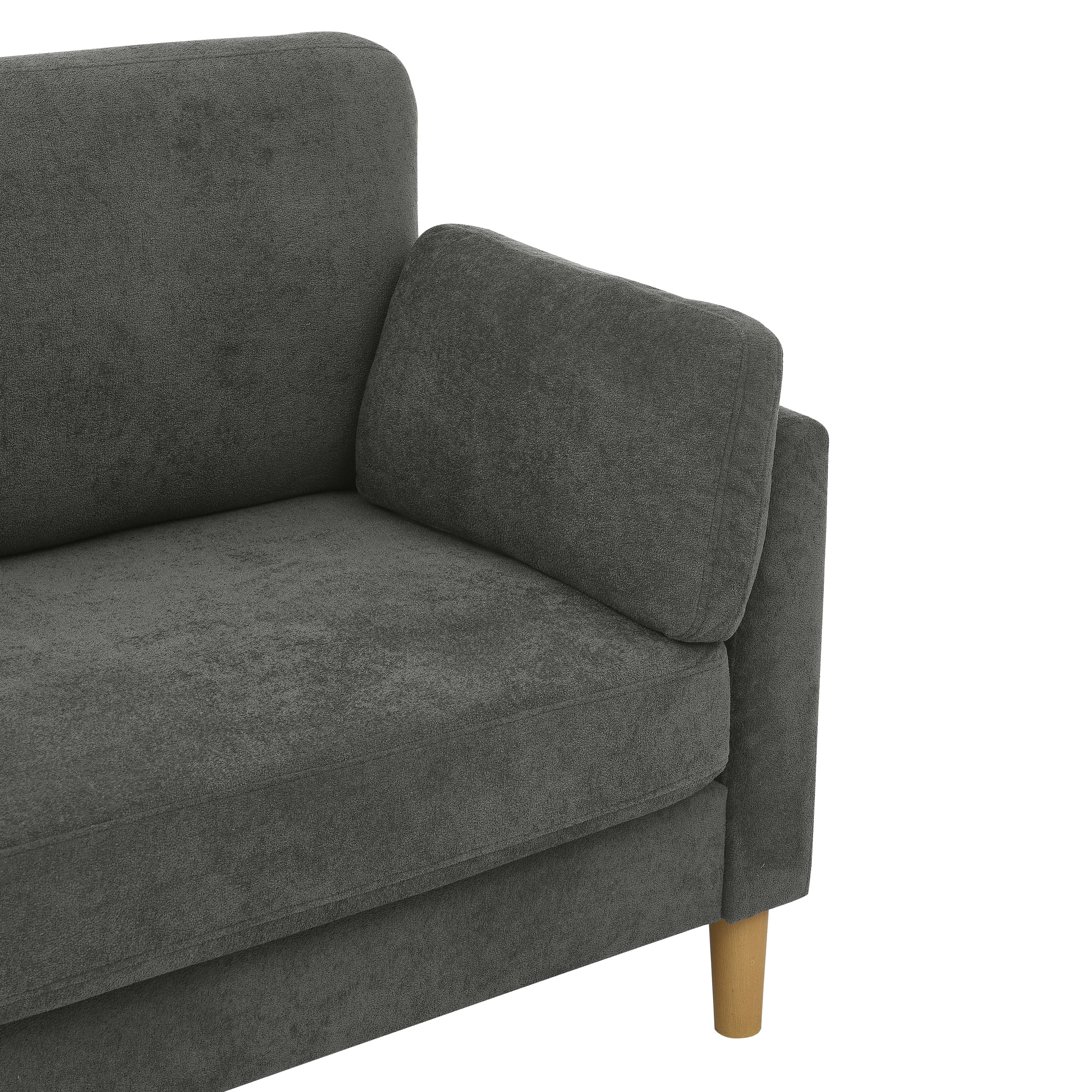 Aukfa 66" Modern Sofa, Minimalist Loveseat for Living Room, 2-Seater Couch w/ Plush Cushions, Gray