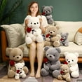 thumbnail image 2 of Giant Teddy Bear Stuffed Animals with Rose Soft Stuffed Bear Doll Valentine's Day Birthday Gifts for Kids Girlfriend Plush Toy, 2 of 6