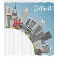 thumbnail image 3 of Ambesonne Michigan Shower Curtain, Detroit USA Skyline Art, 69"Wx75"L, Multicolor, 3 of 3