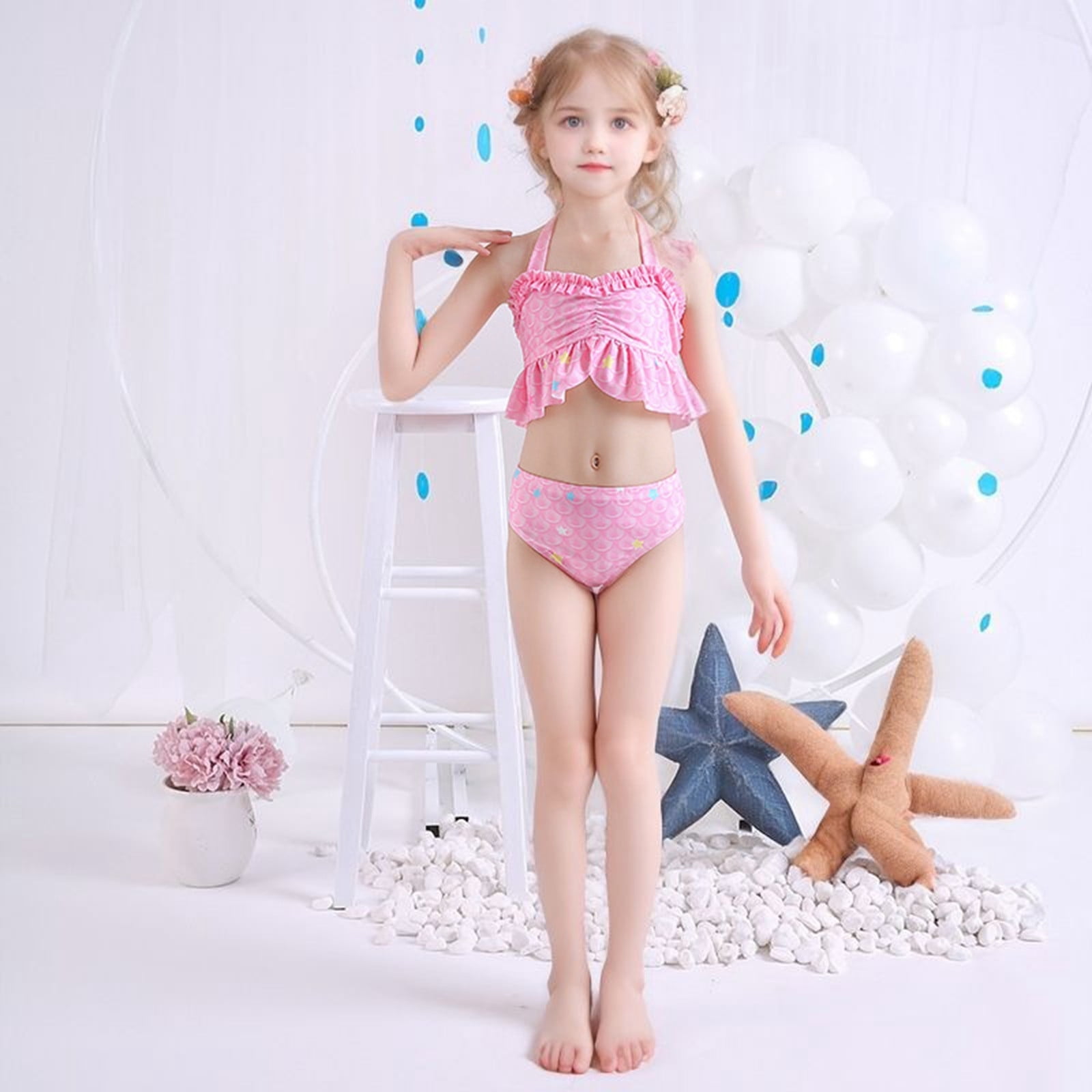 YOUSNH Girls Three Piece Baby Bikini Swimsuit for Children Girls