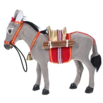 Pretyzoom Grey Resin Donkey Sculpture Small Farm Animal Figurine for Home and Garden