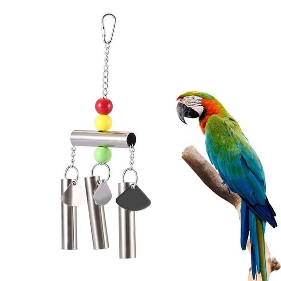 FAGINEY Stainless Steel Bell Toy for Birds Middle-large Size Parrot Standing Toy Cage Decor, Parrot Toy,Bird Bell Toy