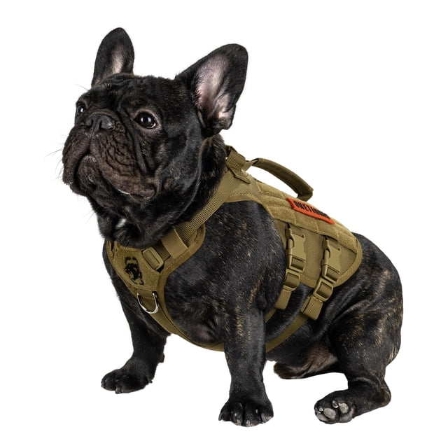 Arnés para perros OneTigris Tactical, sin tirones, para perros pequeños XS, color marrón