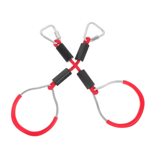 UPGRATOR 2Pcs Red Gymnastic Rings for Children Climbing Exercise Equipment Backyard Adventure Set
