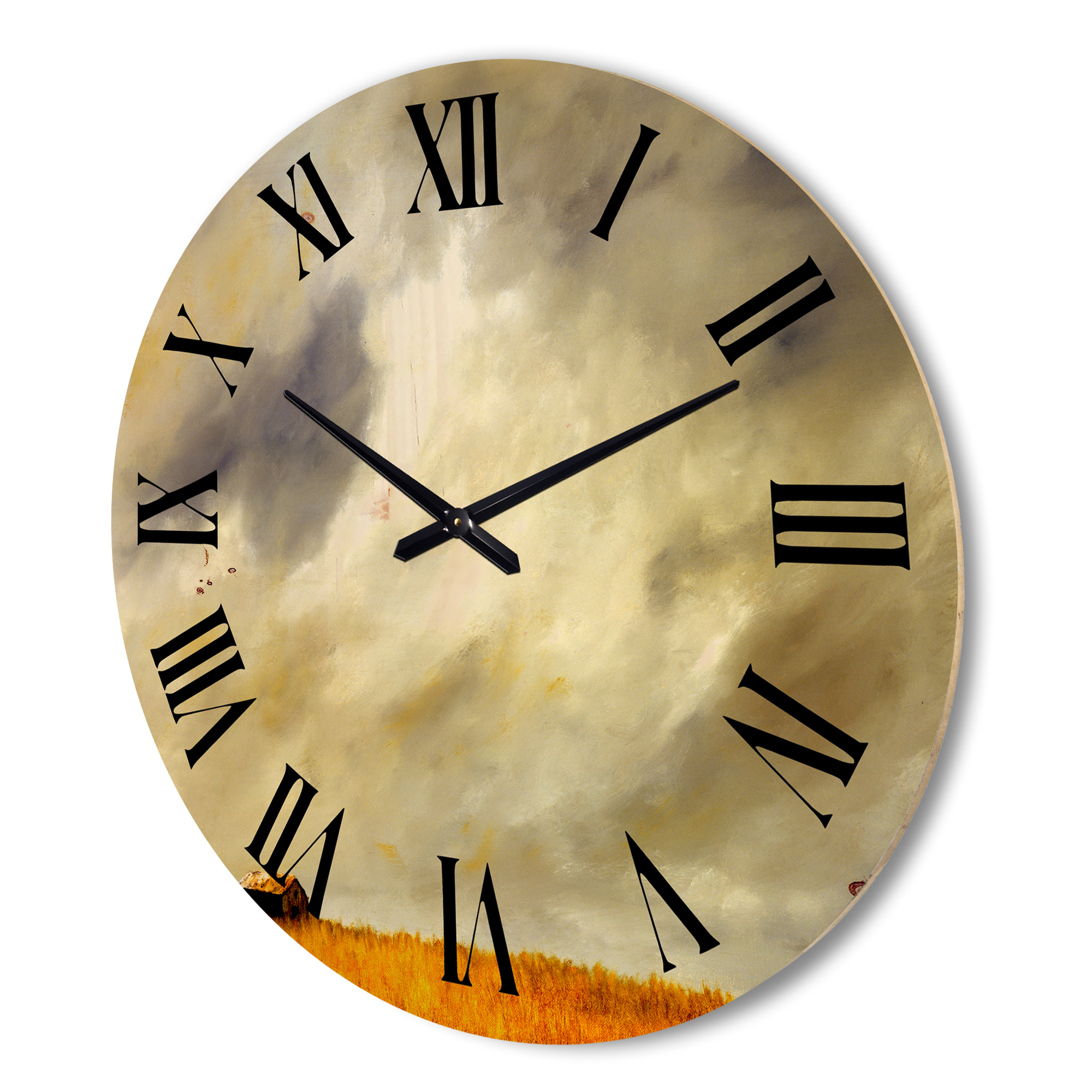 Designart 'Desert Farmhouse Under Cloudy Sky I' Farmhouse Wood Wall Clock
